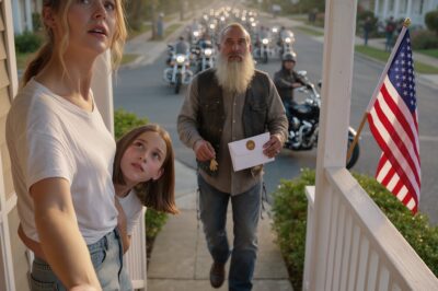 On a rainy night, a poor single mom spent her last $8 on a hot meal for a rough-looking biker that everyone in town crossed the street to avoid, not knowing he was a member of a large biker club. The next morning, the ground outside her tiny apartment shook as over a hundred bikes rolled by, and what they gave her on that sidewalk changed everything.